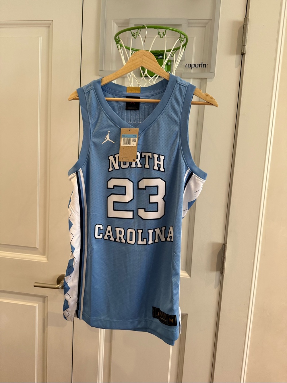 Jordan North Carolina 23 Basketball Jersey - Carolina Blue & White